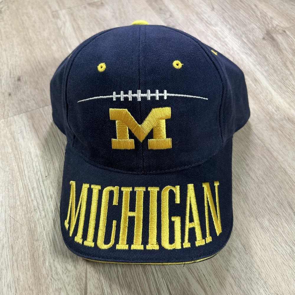 VTG Michigan Wolverines Strapback Hat NCAA Blue Headmaster Cap